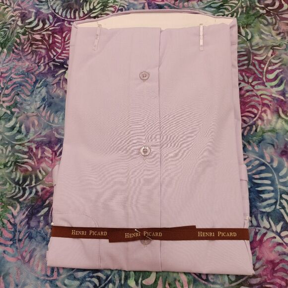 HENRI PICARD BY DON JONATHAN LAVENDER DRESS SHIRT. - Picture 2 of 3